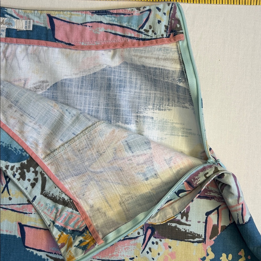 Boden Scenic Print A-Line Skirt size 6 100% cotton - Picture 6 of 11